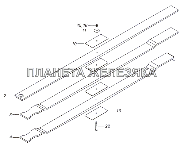 65115-2902012-10 Рессора передняя КамАЗ-4308 (2008)